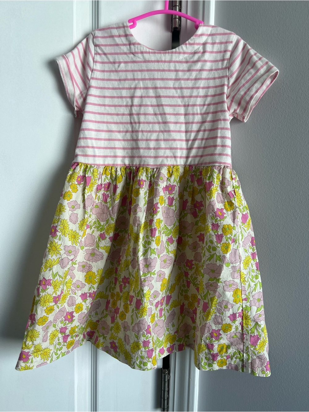 BISBY Pink Stripe & Floral Summer Dress